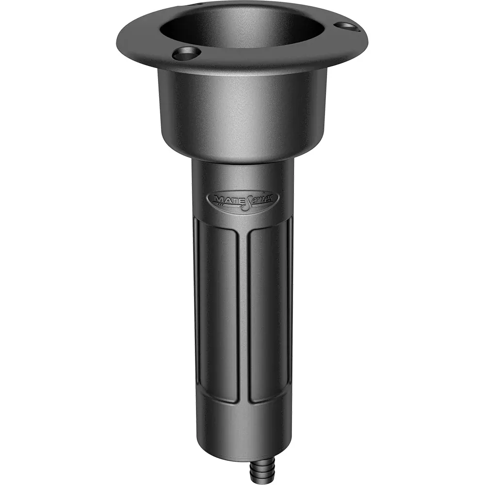 Mate Series Plastic 0 RodCup Holder - Drain - Round Top - Black