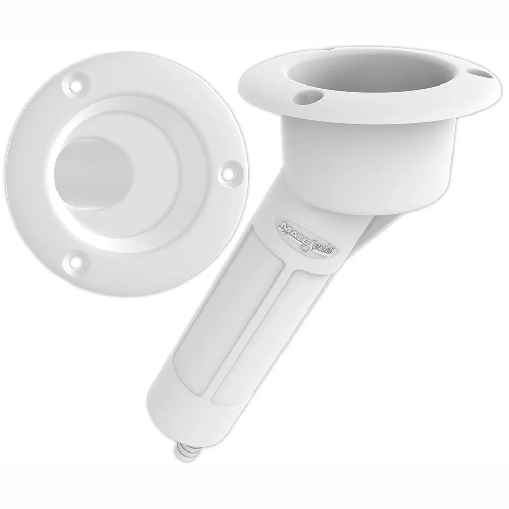 Mate Series Plastic 30 RodCup Holder - Drain - Round Top - White