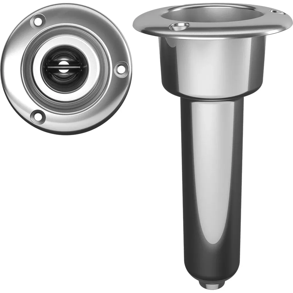 Mate Series Stainless Steel 0 RodCup Holder - Drain - Round Top