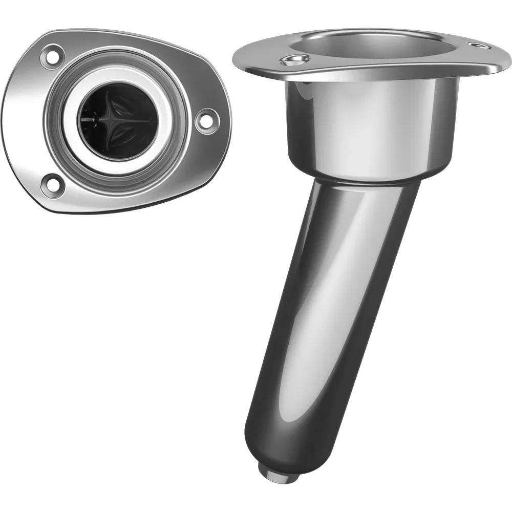 Mate Series Stainless Steel 15 RodCup Holder - Drain - Oval Top