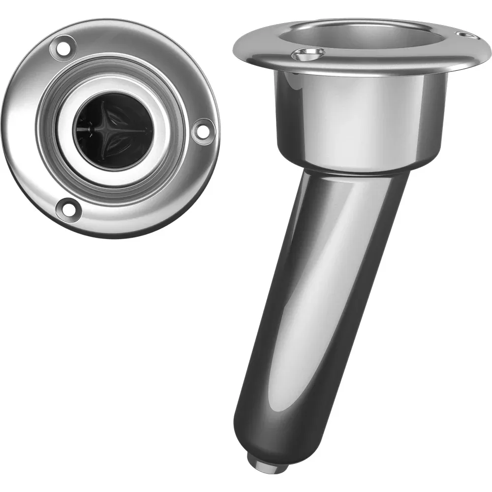 Mate Series Stainless Steel 15 RodCup Holder - Drain - Round Top
