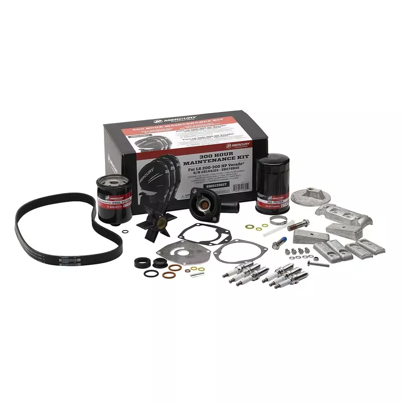 Mercury 8M0133617 L6 200-300hp Verado EFI 300 Hour Maintenance Kit with Anodes Fan Favorite