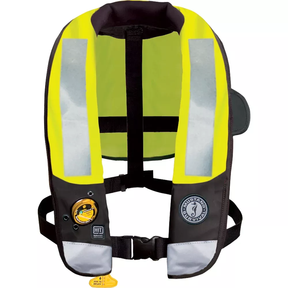 Mustang HIT High Visibility Inflatable PFD – Fluorescent Yellow/Green – Automatic/Manual