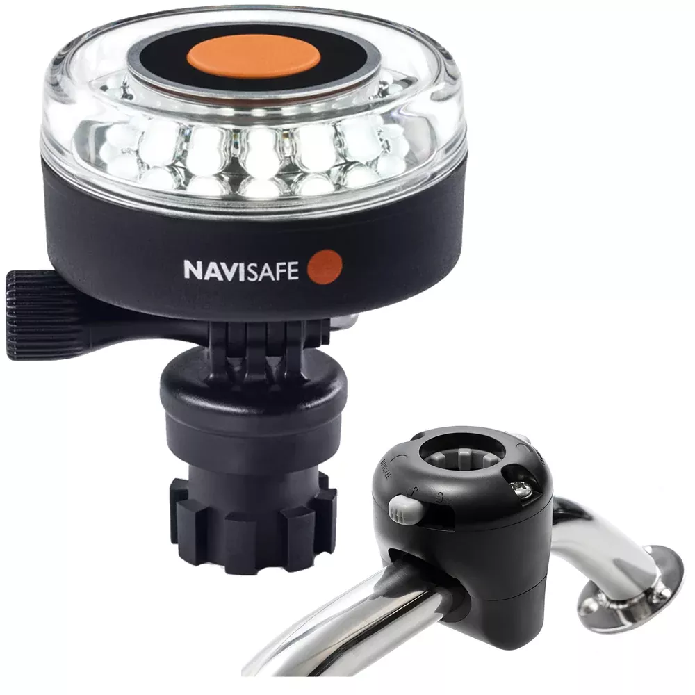 Navisafe Navilight 360 2NM White w/Navimount BaseRail Mount - Black