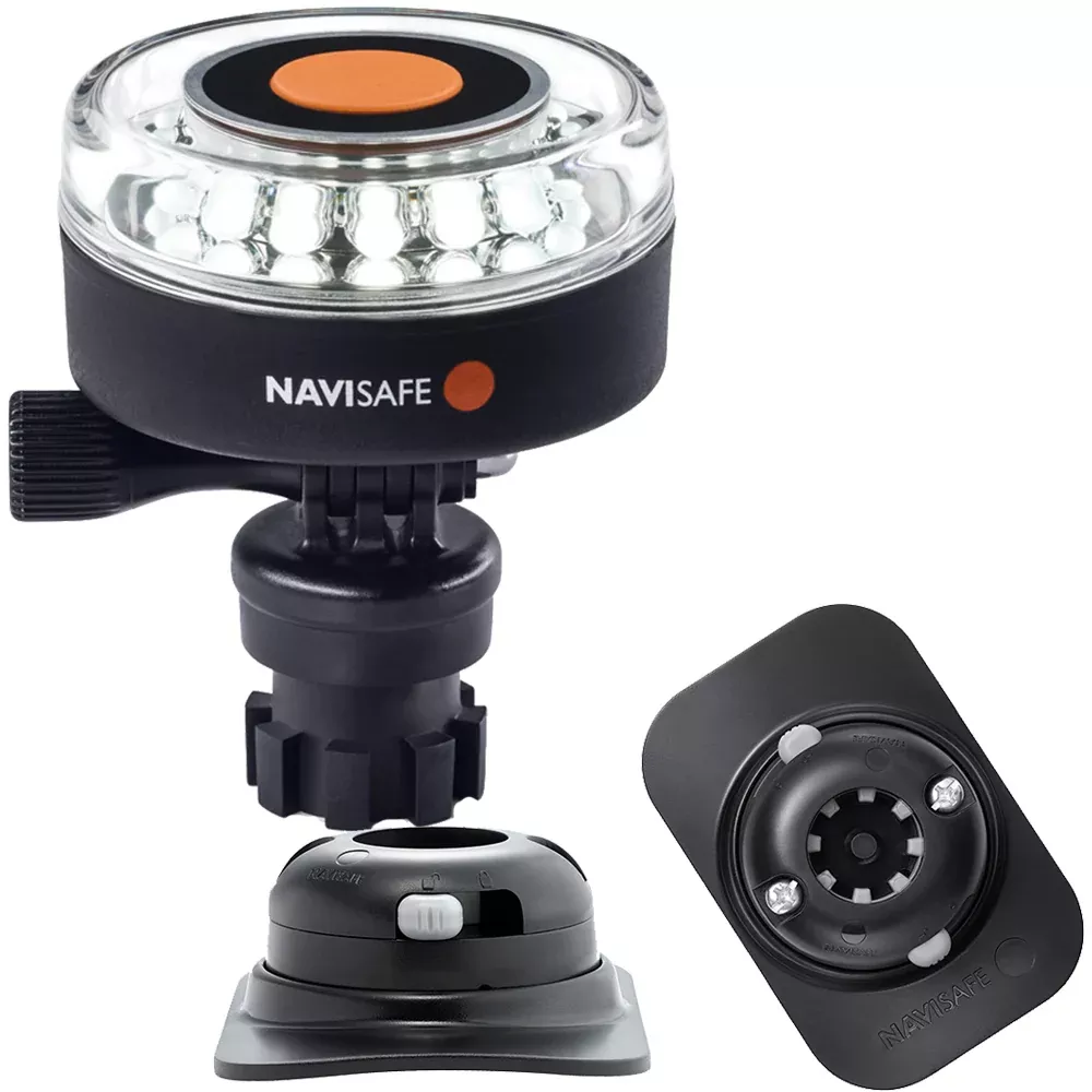 Navisafe Navilight 360 2NM White w/Navimount BaseRIB Mount - Black