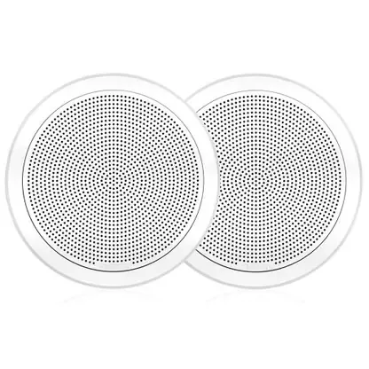 New Release FUSION FM-F77RW FM Series 7.7″ Flush Mount Round Marine Speakers – White Grill – 200W
