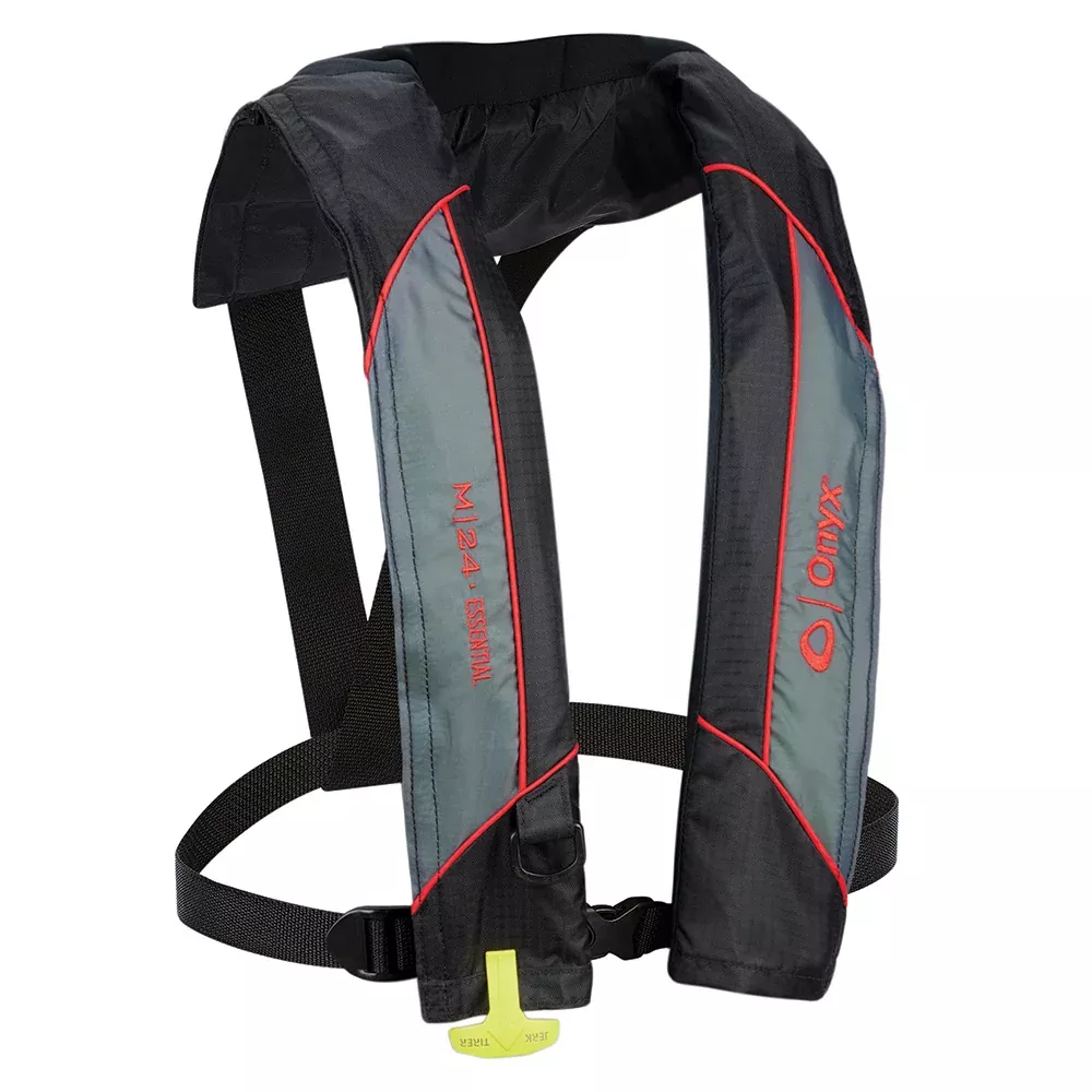 Onyx M-24 Essential Manual Inflatable Life Jacket – Red – Adult Universal