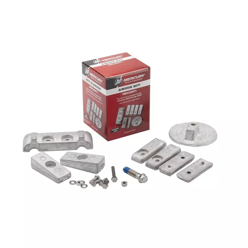 Order Now Mercury 8M0126671 Aluminum Anode Kit for Mercury L6 200-300hp Verado Outboards