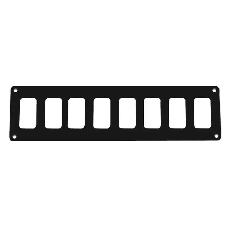 Pacer Switch Panel - 8 Switch1 Row - 12.5" x 2.75" - Black Powder Coated Aluminum [PSC-81-BK]