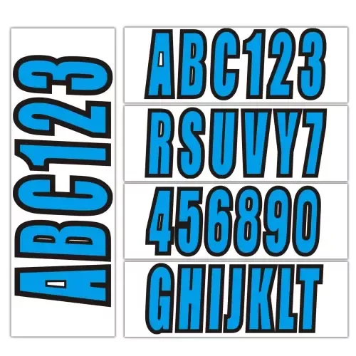 Place Order Marine Alpha-Numeric Registration Numbers and Letters – Fits Boats & PWC (QuickMarine Blue Kit)