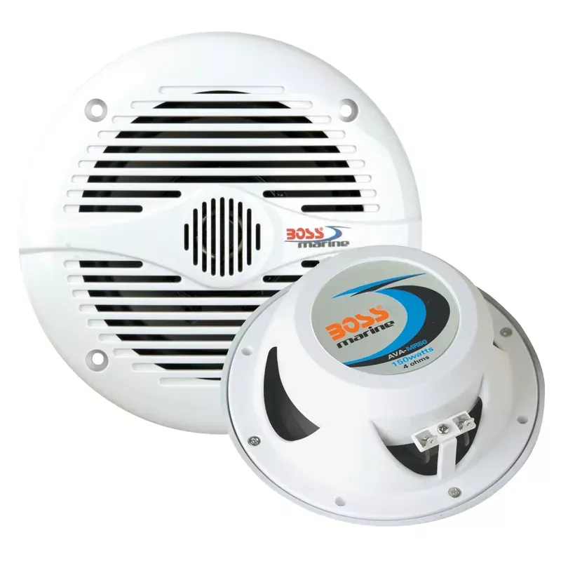 Popular Boss Audio MR60W 6.5″ Round Marine Speakers – (Pair) White