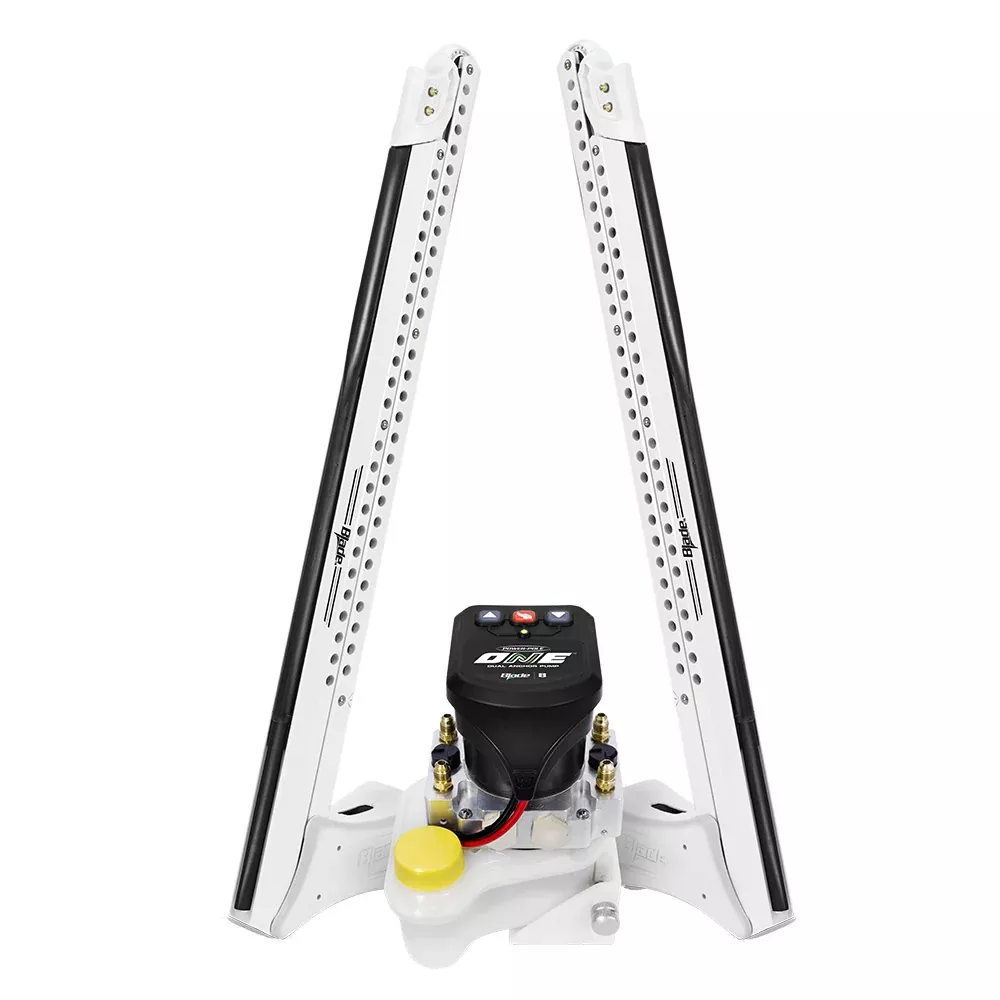 Power-Pole Blade ONE Pump BLS Shallow Water Anchor System - 8' - Dual Blade - White [PP-2-BLS-8-WT]