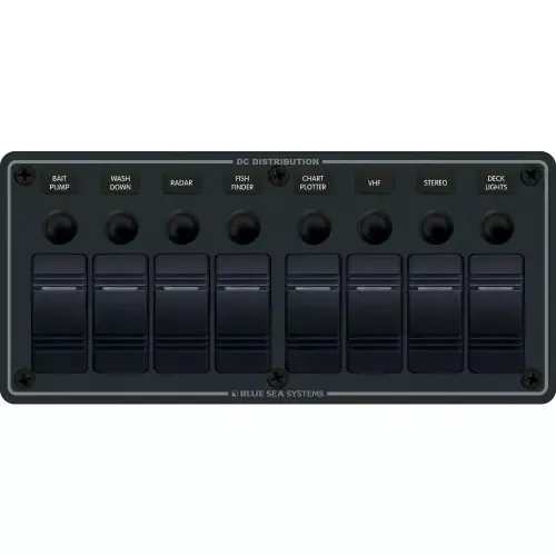 Price Cut Blue Sea 8371 Water Resistant Panel – 8 Position – Black – Horizontal Mount [8371]