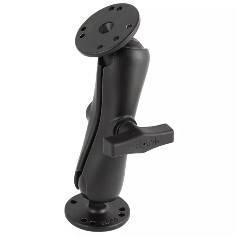 RAM Mount 1.5″ Ball Double Socket Arm w/2 2.5″ Round Bases – AMPs Pattern [RAM-101U] Crafted