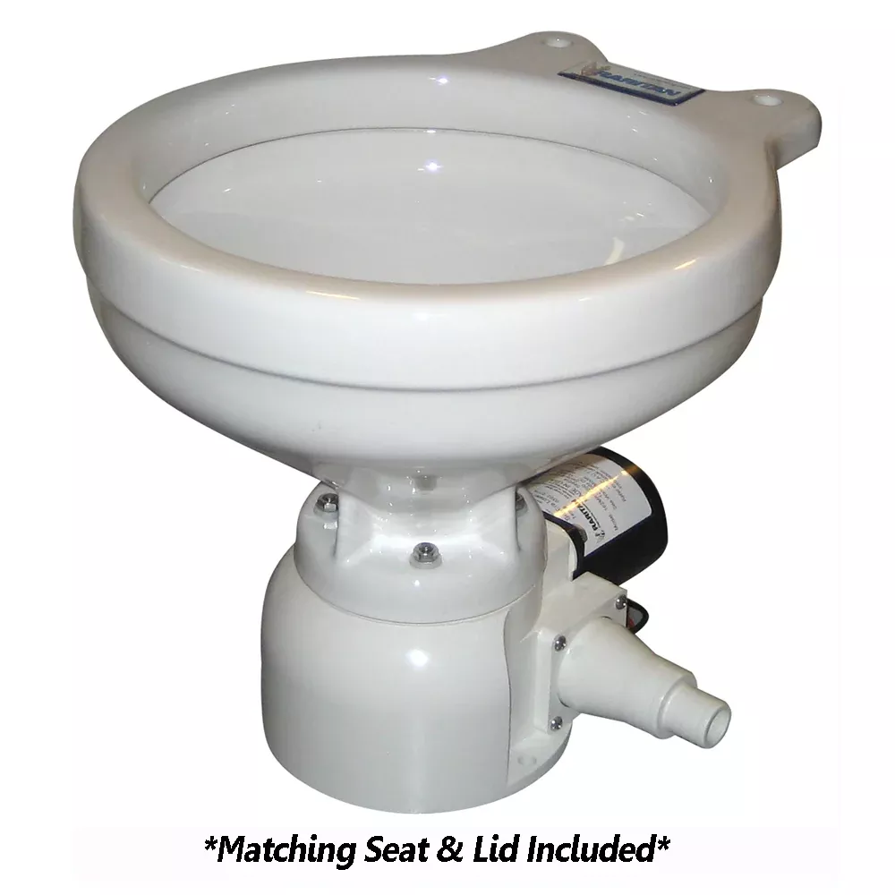 Raritan Sea Era QC Toilet - Marine Size - Remote Intake Pump - Straight90 Discharge - Smart Toilet Control - 12v