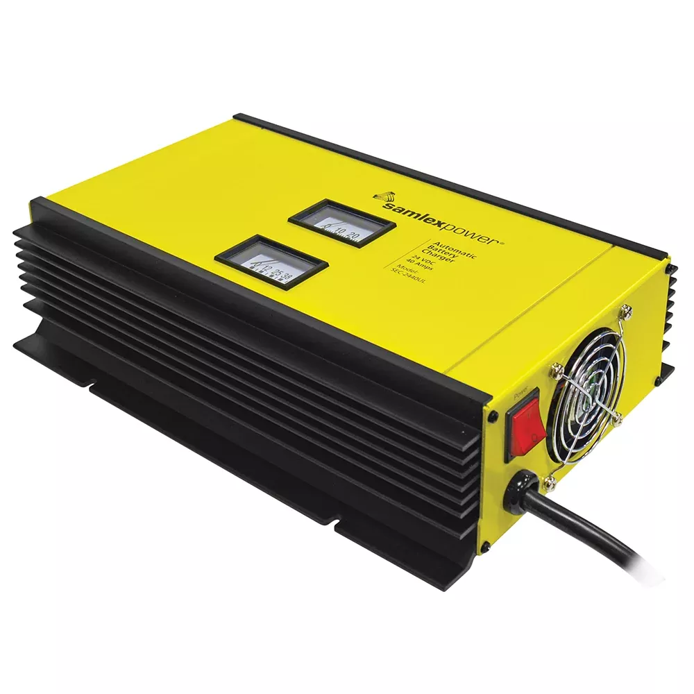 Samlex 40A Battery Charger - 24V - 2-Bank - 3-Stage w/Dip SwitchLugs - Includes Temp Sensor