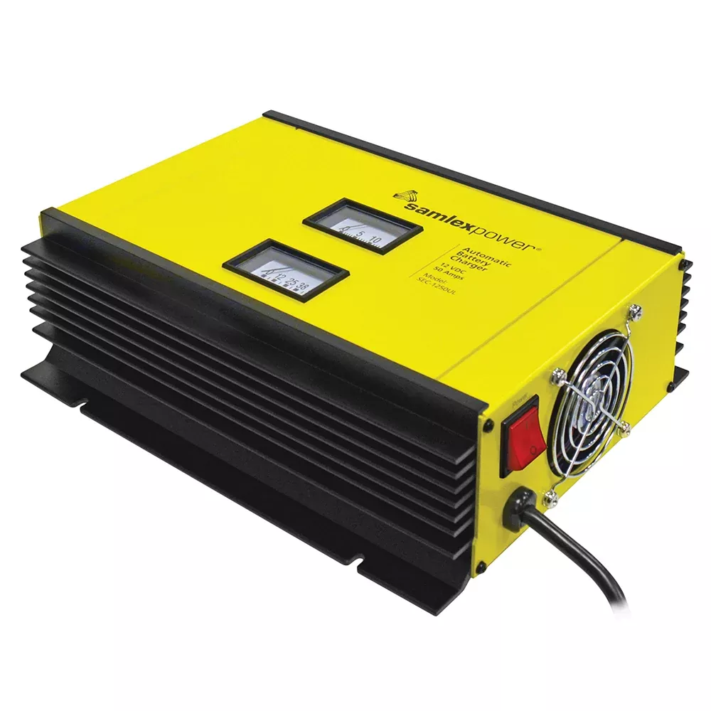 Samlex 50A Battery Charger - 12V - 2-Bank - 3-Stage w/Dip SwitchLugs - Includes Temp Sensor