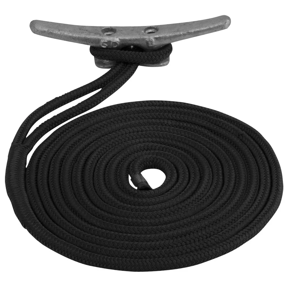 Sea-Dog Double Braided Nylon Dock Line - 3/8" x 25 - Black