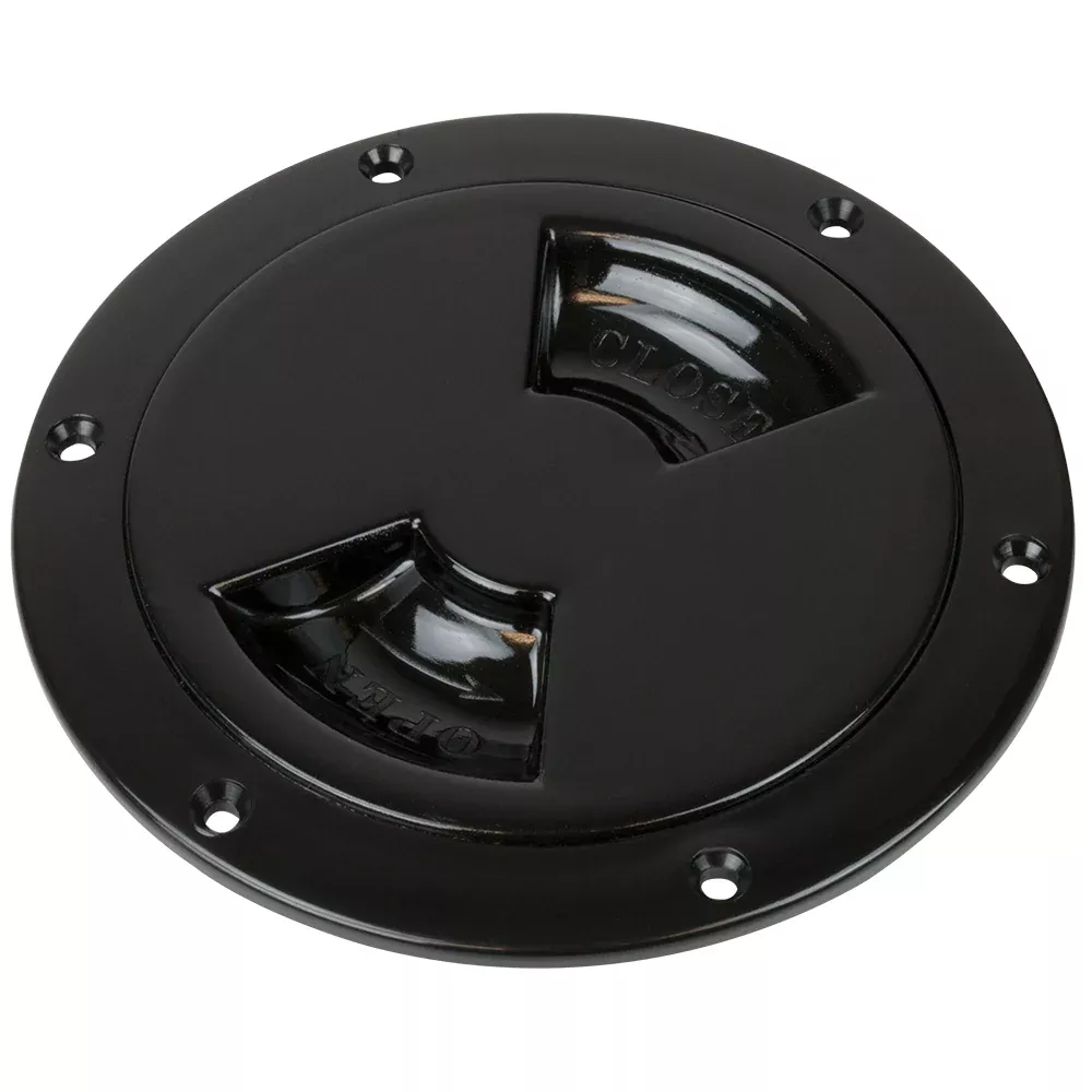 Sea-Dog Quarter-Turn Smooth Deck Plate w /Internal Collar - Black - 5