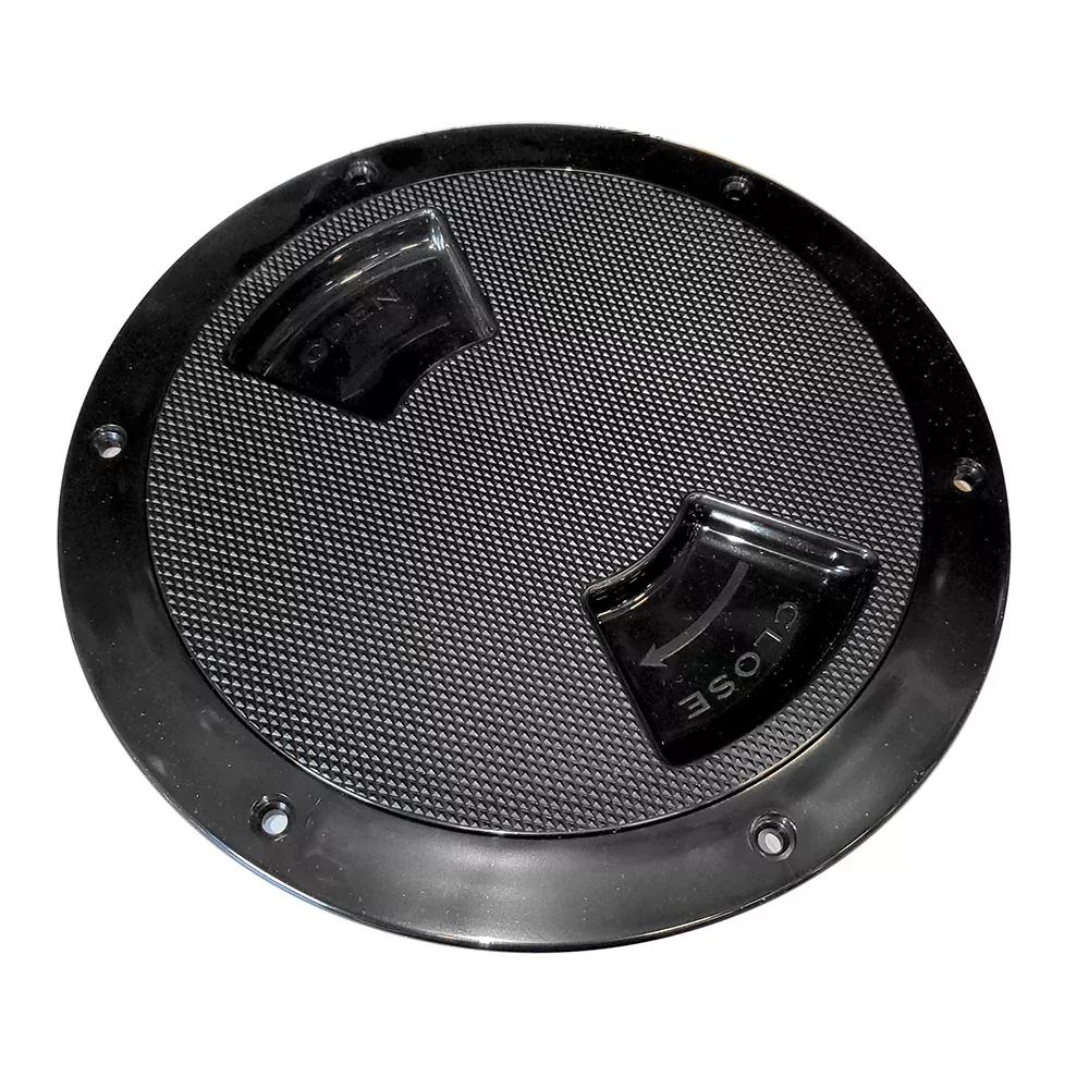 Sea-Dog Quarter-Turn Textured Deck Plate w /Internal Collar - Black - 8
