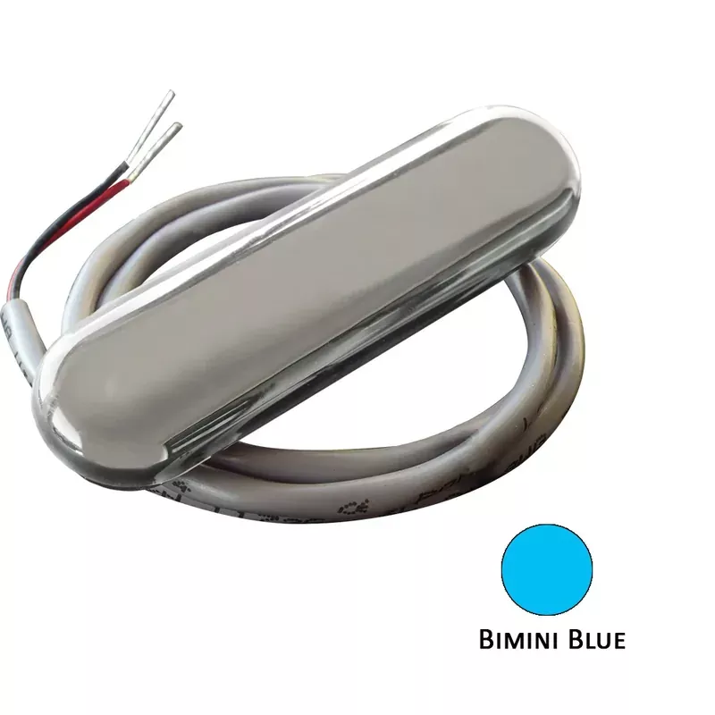 Shadow-Caster Courtesy Light w /2' Lead Wire - 316 SS Cover - Bimini Blue - 4-Pack [SCM-CL-BB-SS-4PACK]