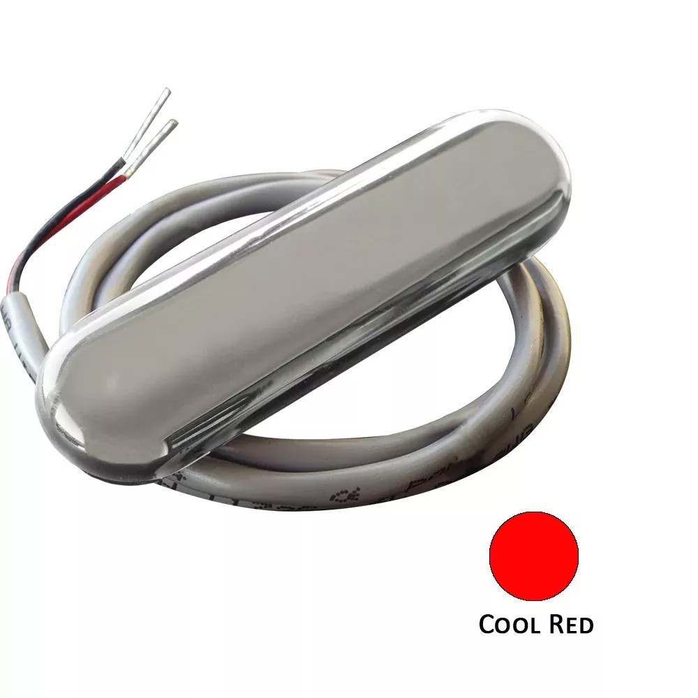 Shadow-Caster Courtesy Light w/2' Lead Wire - 316 SS Cover - Cool Red - 4-Pack [SCM-CL-CR-SS-4PACK]