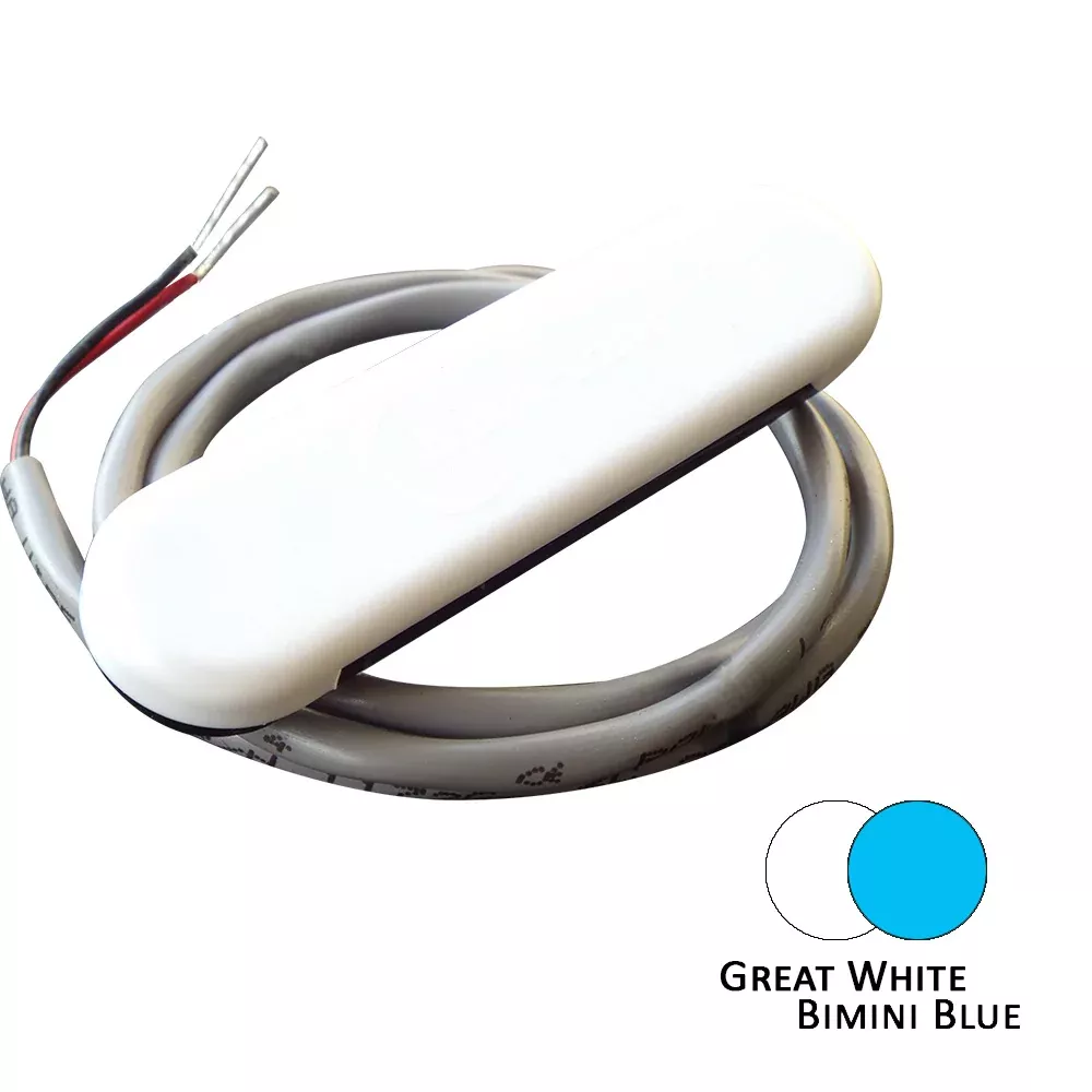 Shadow-Caster Dual Color Courtesy Light w /2 Lead Wire - White Abs Cover - Great White /Bimini Blue [SCM-CL-BB /GW]