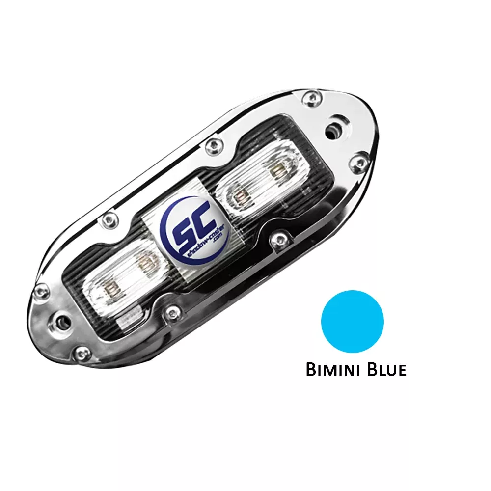 Shadow-Caster SCM-4 LED Underwater Light w /20' Cable - 316 SS Housing - Bimini Blue [SCM-4-BB-20]
