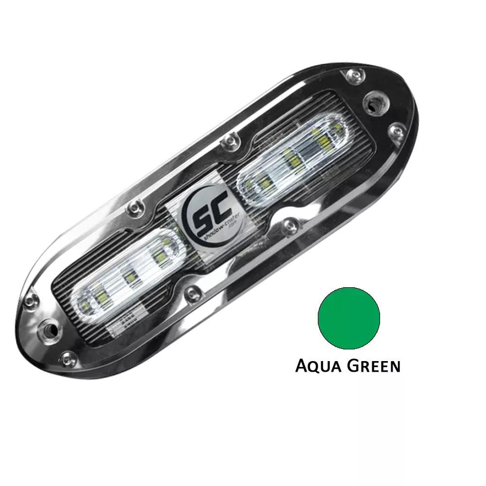 Shadow-Caster SCM-6 LED Underwater Light w /20' Cable - 316 SS Housing - Aqua Green [SCM-6-AG-20]