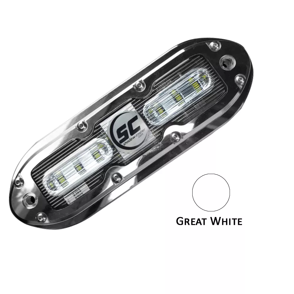 Shadow-Caster SCM-6 LED Underwater Light w /20' Cable - 316 SS Housing - Great White [SCM-6-GW-20]