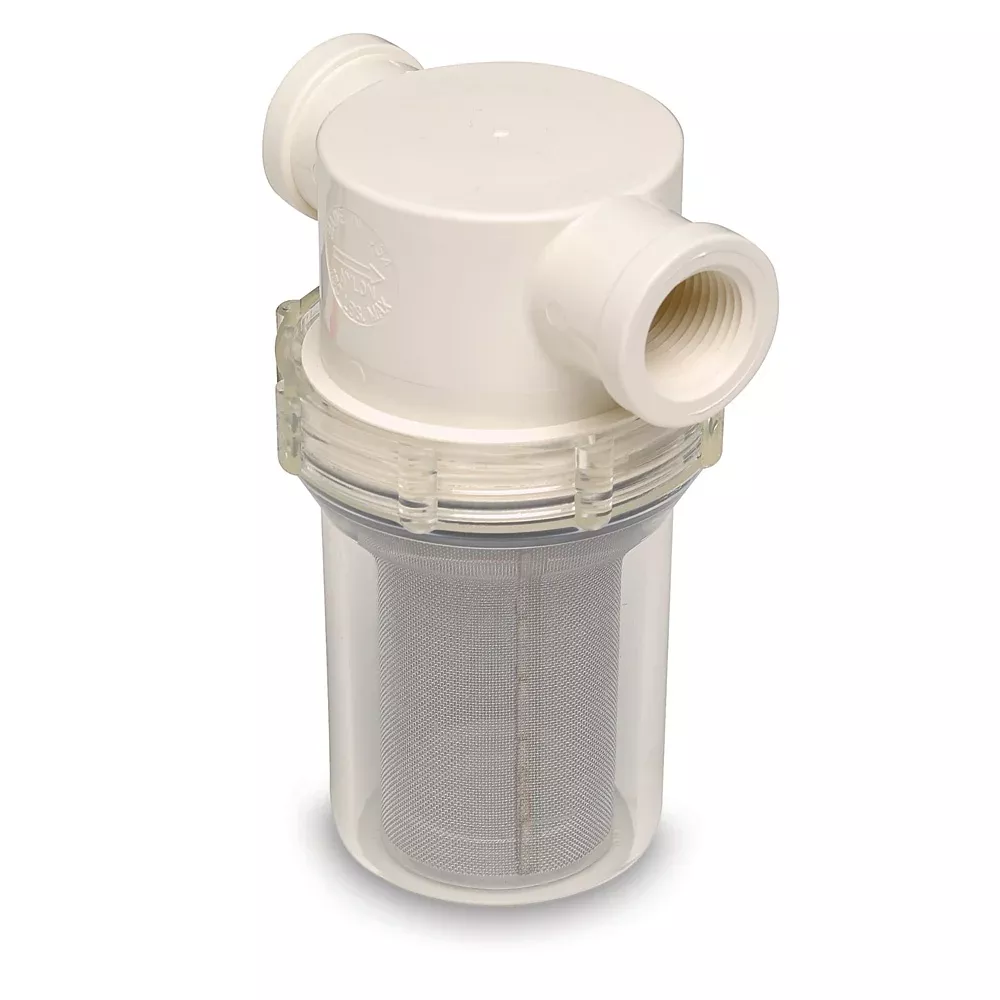 Shurflo by Pentair 1/2" Raw Water Strainer w/BracketFittings - 50 Mesh Screen