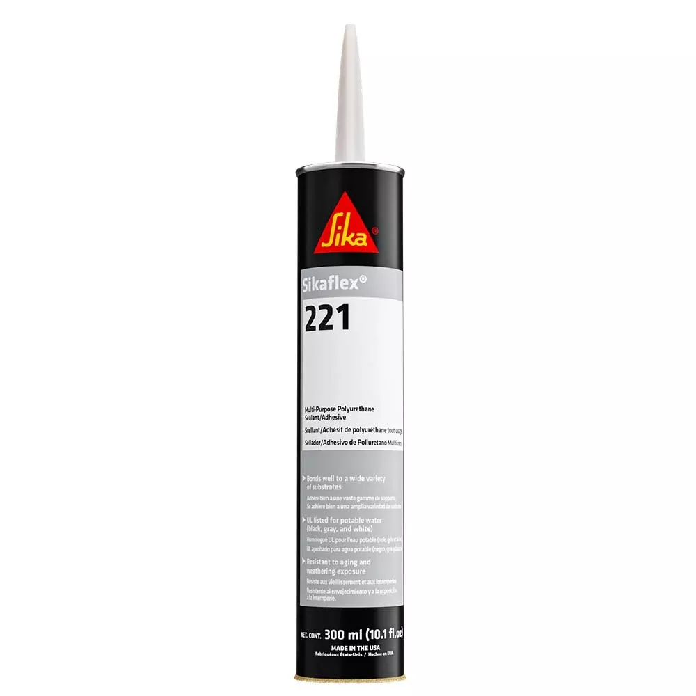 Sika Sikaflex 221 Multi-Purpose Polyurethane Sealant /Adhesive - 10.3oz(300ml) Cartridge - Black [90893]
