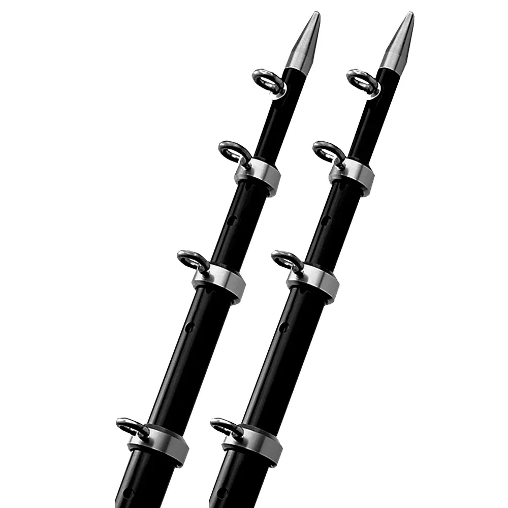 TACO 15' Black /Silver Outrigger Poles - 1-1 /8