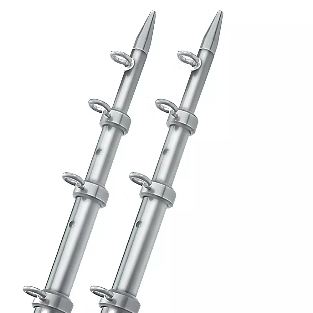 TACO 15' Silver /Silver Outrigger Poles - 1-1 /8