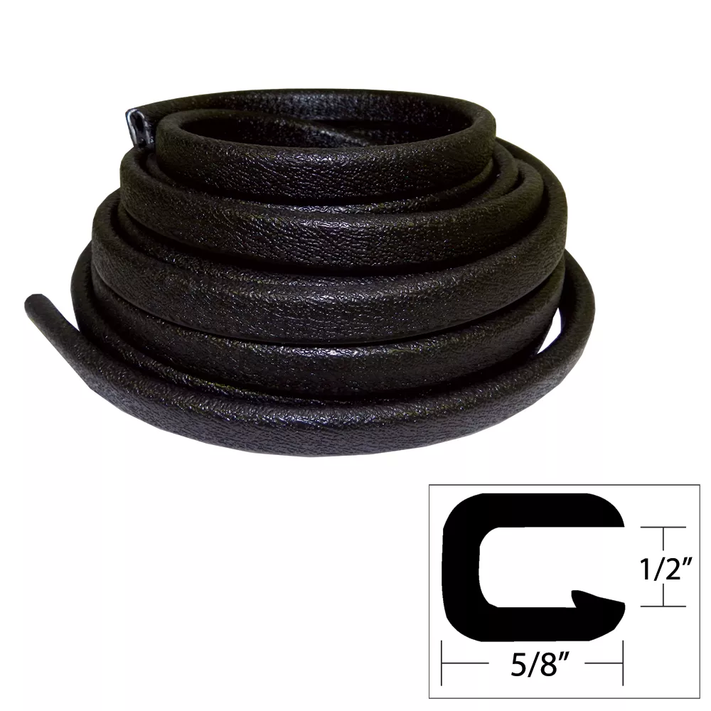 TACO Flexible Vinyl Trim - ⅜" Opening x ⅝"W x 25'L - Black