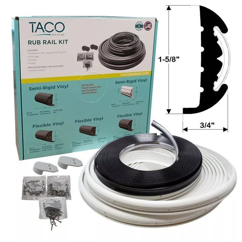 Taco Metals Semi-Rigid Rub Rail KitWhite W/Fl [V11-9811WCM70-2]