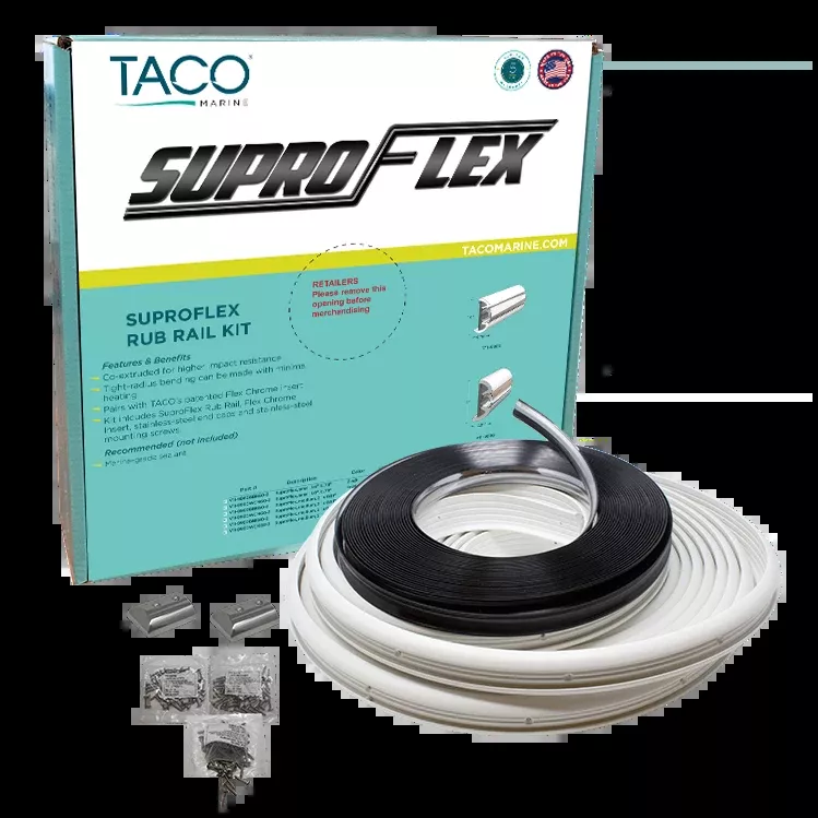 Taco Metals Supro-Flex Rub Rail KitWhite W/Fl [V11-9960WCM60-2]