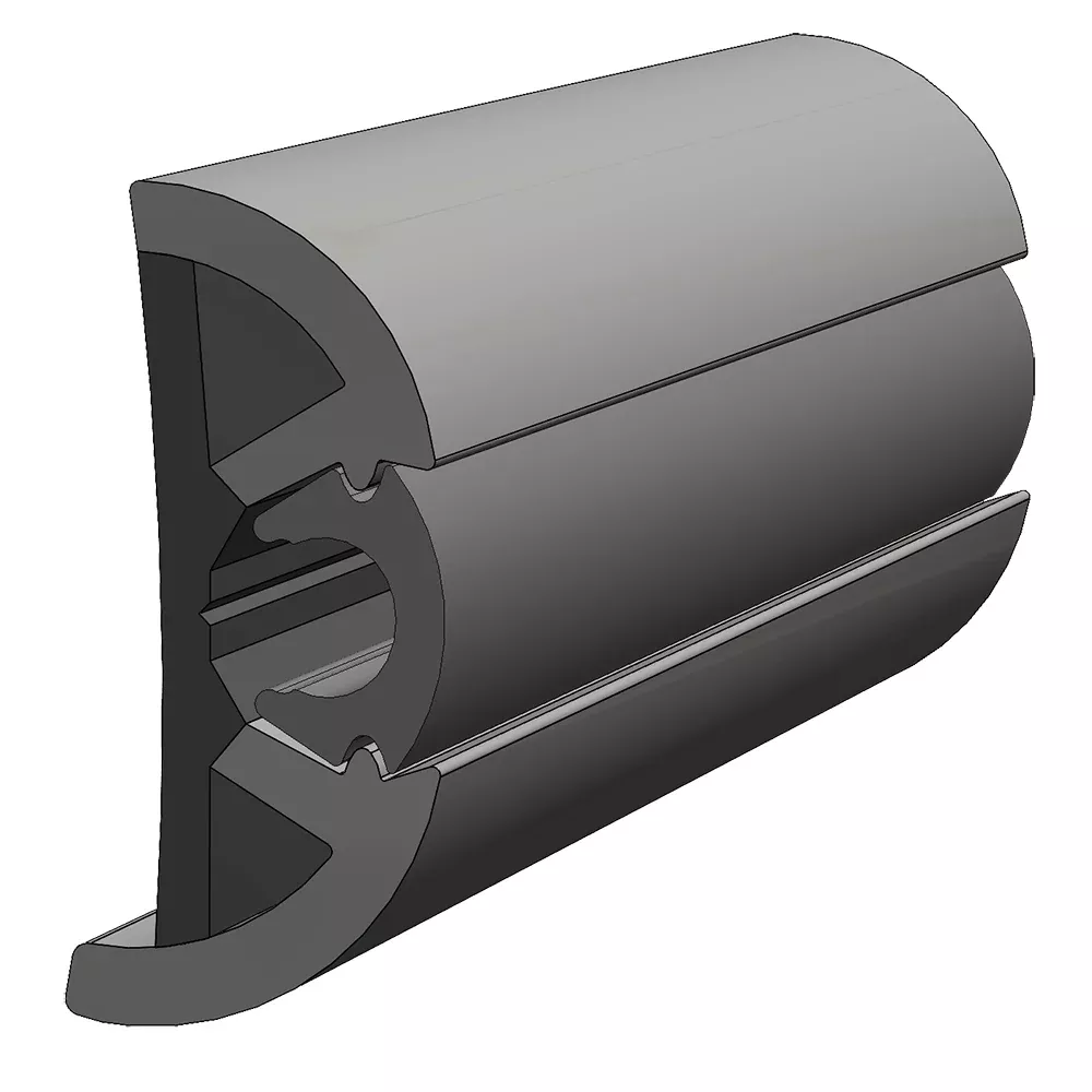 TACO SuproFlex Rub Rail Kit Gray w/Gray Insert - 2"H x 29/32"W x 80'L