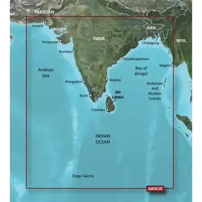 Time-Limited Garmin BlueChart g3 HD – HXAW003R – Indian Subcontinent – microSD™/SD™