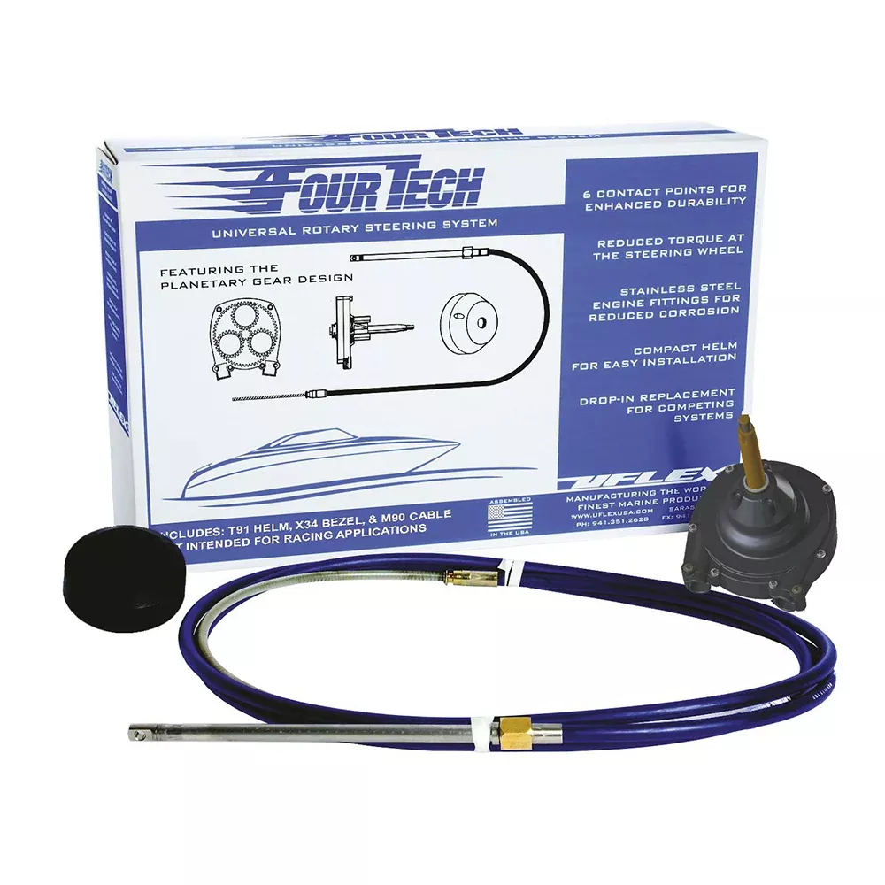 Uflex Fourtech 13' Mach Rotary Steering System w /Helm, Bezel & Cable [FOURTECH13]