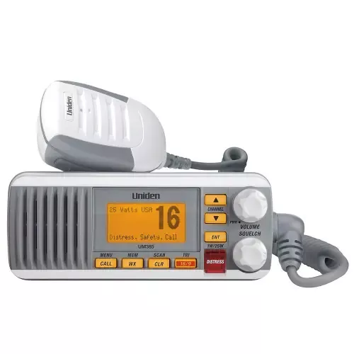 Uniden UM385 Fixed Mount VHF Radio – White Buy Direct