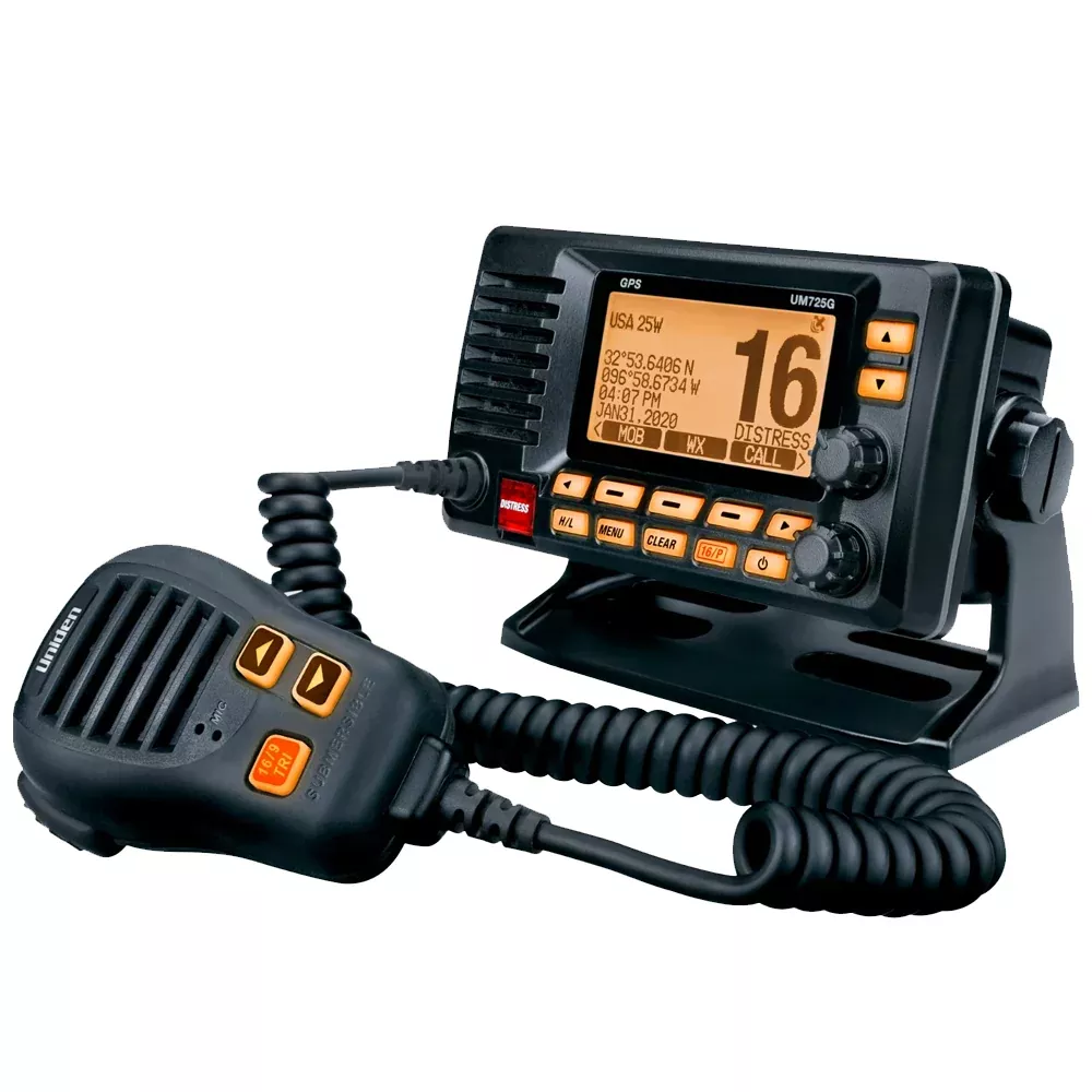 Uniden UM725 Fixed Mount Marine VHF Radio w/GPS – Black [UM725GBK]