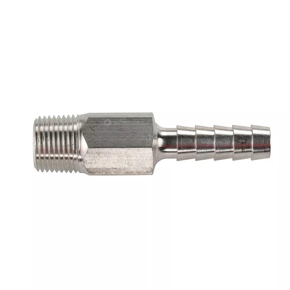 Universal Aluminum Fuel Hose Fitting - 3/8" NPT x 3/8" Barb - (Anti-Siphon Valve) [88FAS038-6]