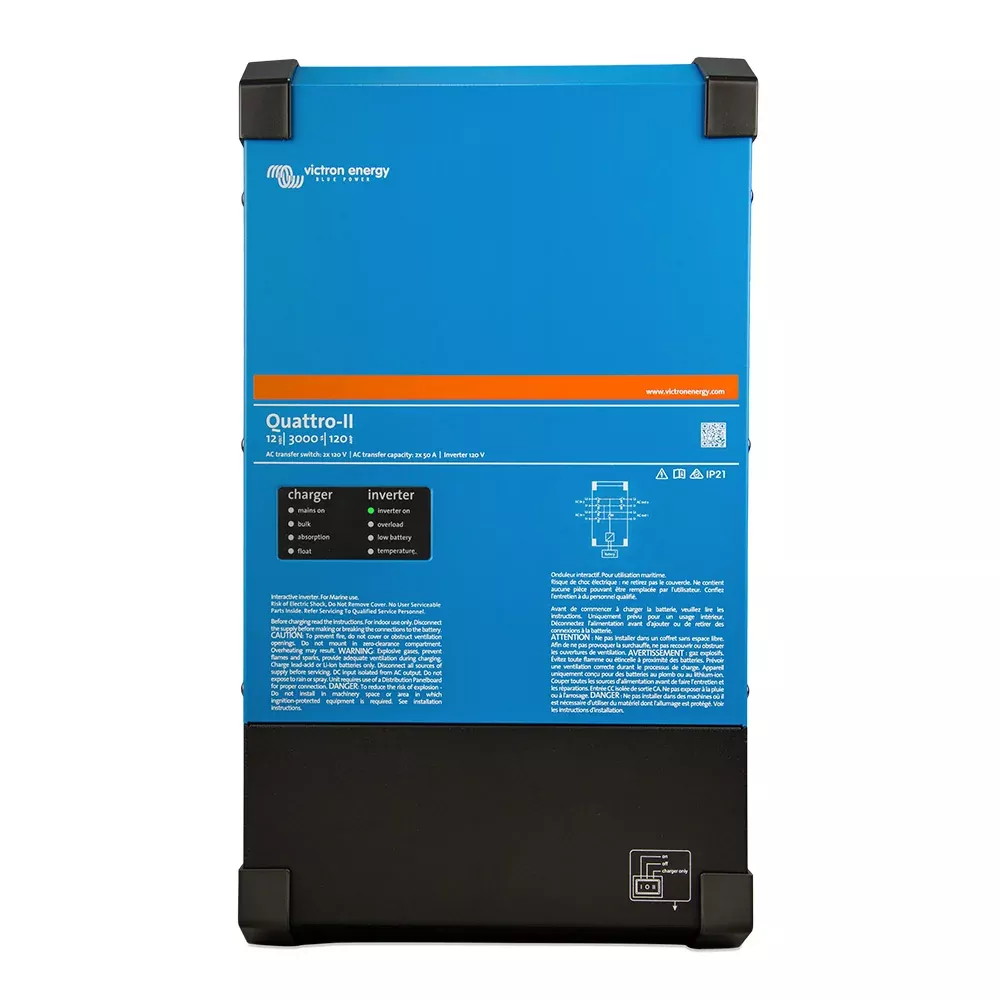 Victron Quattro-II - 24 /3000 - 70-50 /50 - 2X 120V [QUA242305130]