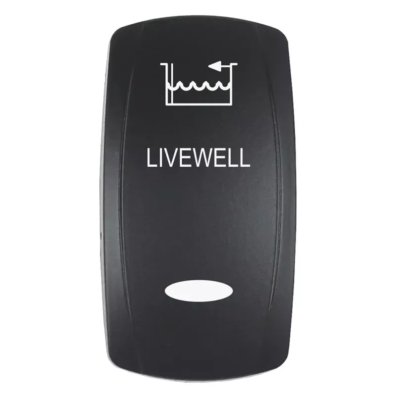 Weekend Sale Pacer Actuator – ‘LIVEWELL‘ f/V Series Contura Switches – Black – Laser Etched (Top/Bottom Light) [EV2LE-LVWL]