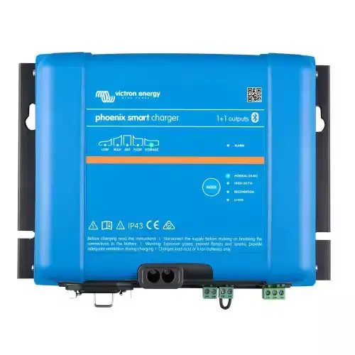 Weekend Sale Victron PSC241651095 Phoenix Smart IP43 Charger 24/16 (1+1) 120-240VAC Requires 5-15P Mains Cord