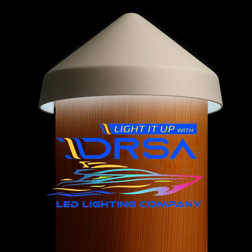 White LED Dock Piling Light Cap Cool White – 12V DC Marine Lighting