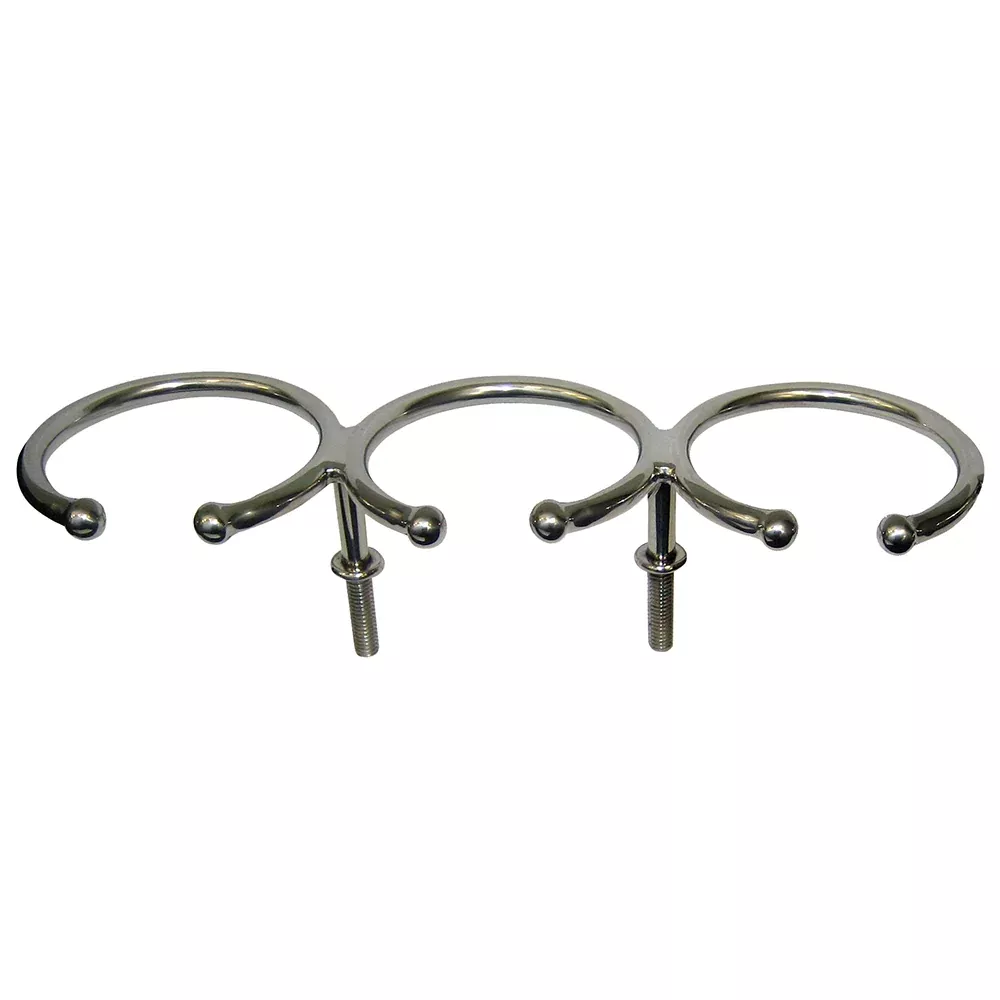 Whitecap Top Mount Ring SS Cup Holder - 3-Drink - Stud Mount