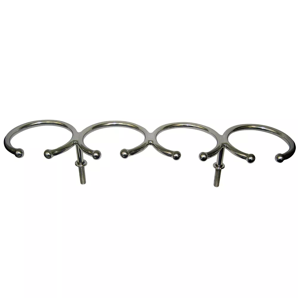 Whitecap Top Mount Ring SS Cup Holder - 4-Drink - Stud Mount