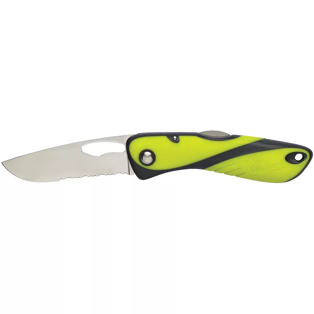 Wichard Offshore Knife - Single Serrated Blade - Fluorescent